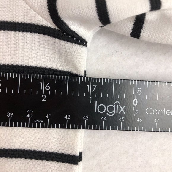 Stella & Dot Women's Size X-Small Maya White Black Striped Short Sleeve T-Shirt - Picture 4 of 8